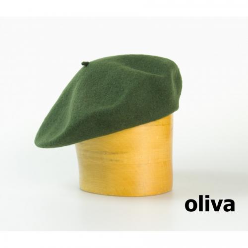 Karpet dámský baret vlněný olivový 11,5"